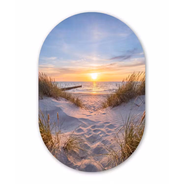 Muurovaal aluminium - Strand - Zonsondergang - Natuur - Landschap — 1