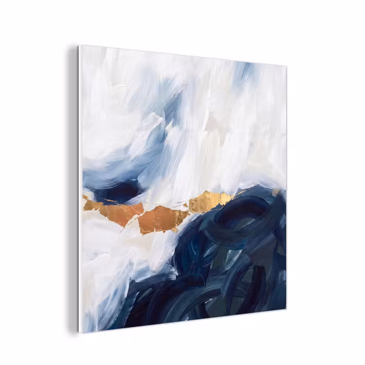 Forex - Abstract - Acryl - Blauw - Goud - Elegant — 1