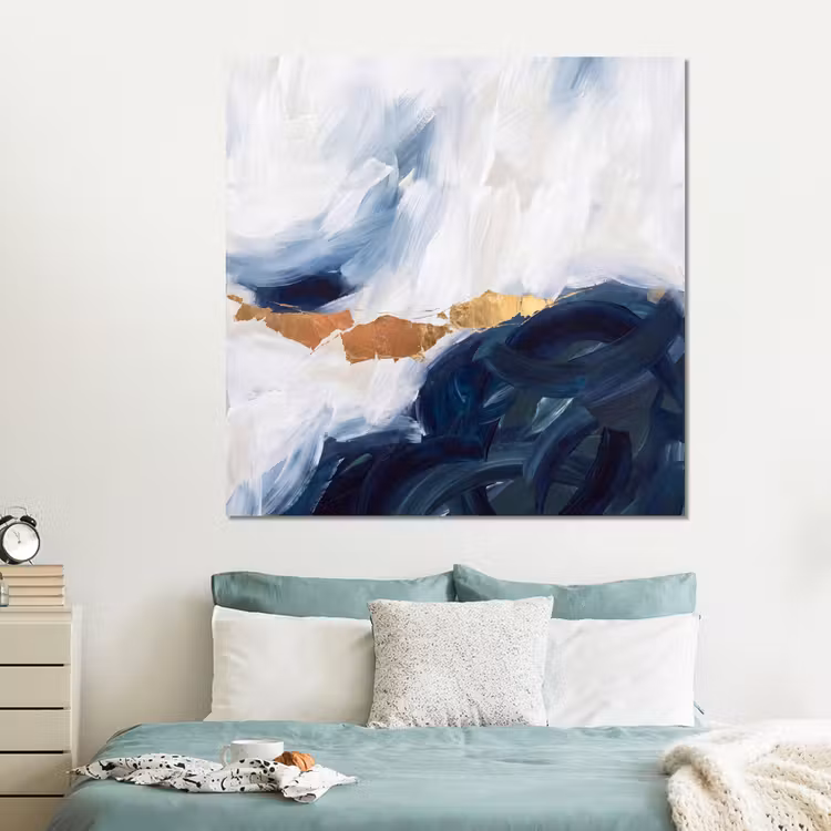 Forex - Abstract - Acryl - Blauw - Goud - Elegant — 2