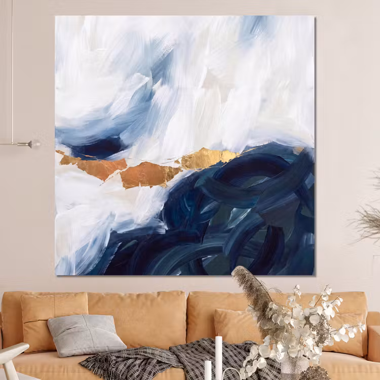 Forex - Abstract - Acryl - Blauw - Goud - Elegant — 4