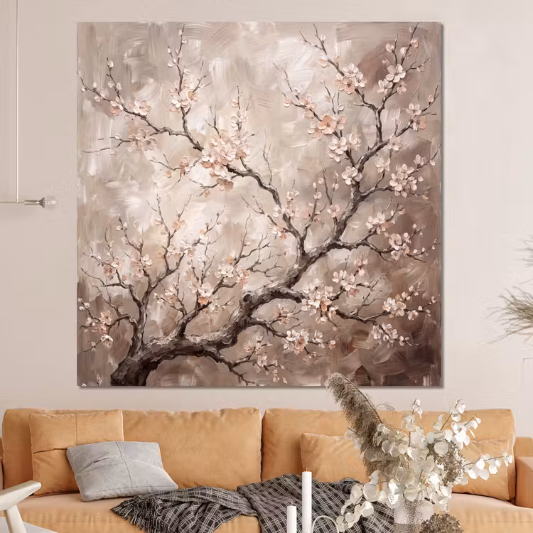 Forex - Bloesem - Takken - Schilderij - Beige - Serene — 4