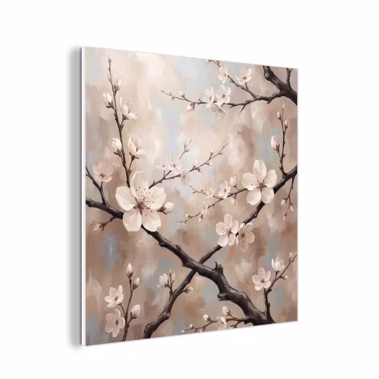 Forex - Bloesem - Takken - Schilderij - Beige - Serene — 1