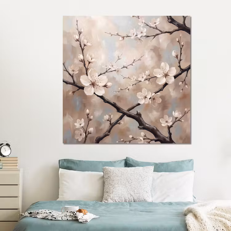 Forex - Bloesem - Takken - Schilderij - Beige - Serene — 2