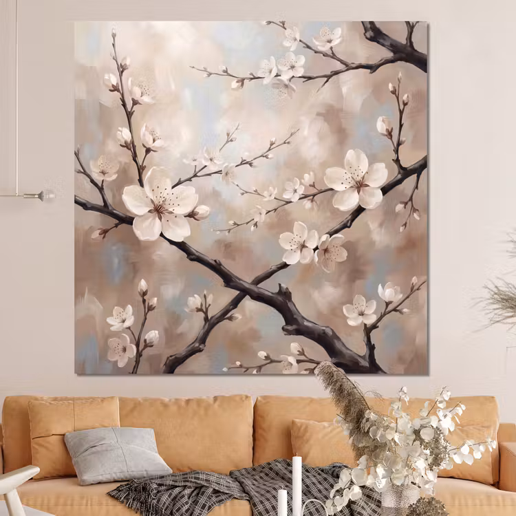 Forex - Bloesem - Takken - Schilderij - Beige - Serene — 4