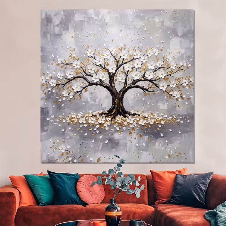 Forex - Boom - Bloemen - Natuur - Abstract - Wit — 3