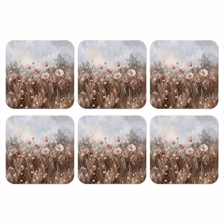 Onderzetter - Bloemen - Botanisch - Schilderij - Pastel - Rustiek