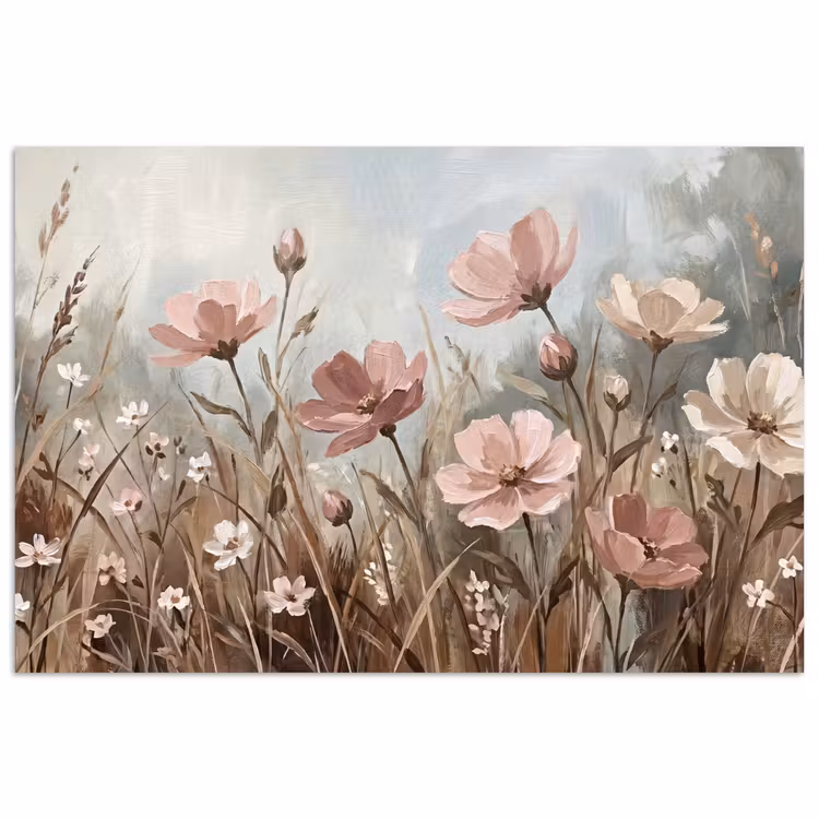 Poster - Bloemen - Botanisch - Schilderij - Pastel - Rustiek