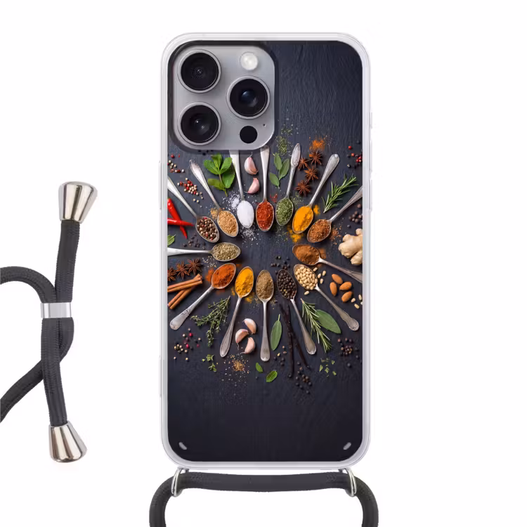 Telefoonhoesje met koord - Kruiden - Lepels - Culinair - Kleurrijk - Sfeervol