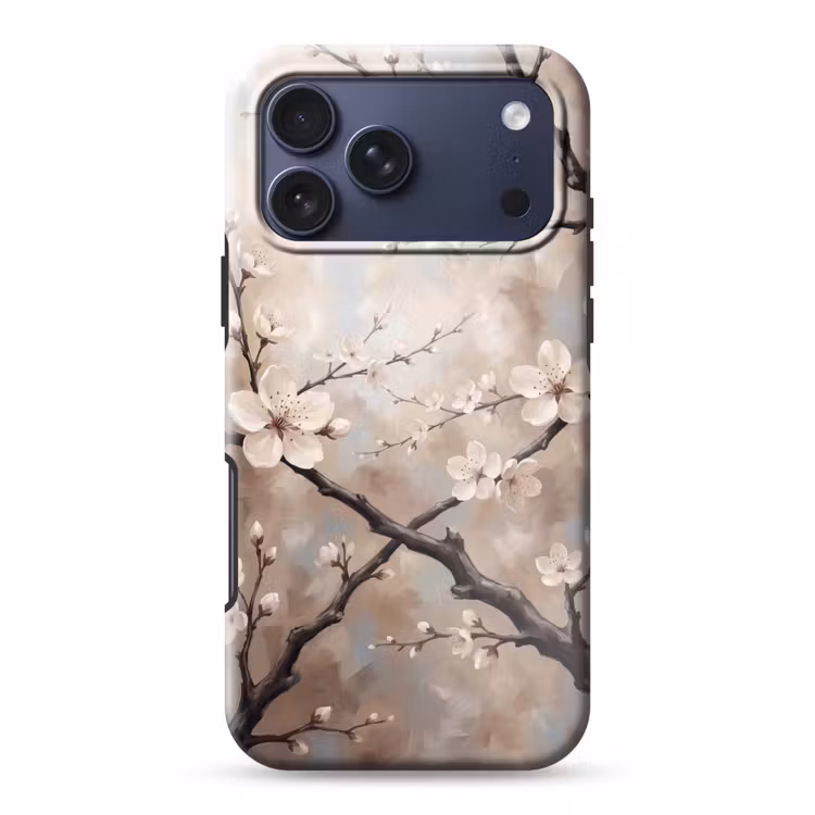 Telefoonhoesje Toughcase - Bloesem - Takken - Schilderij - Beige - Serene