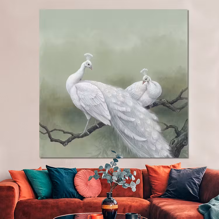 Forex - Pauwen - Wit - Natuur - Groen — 3