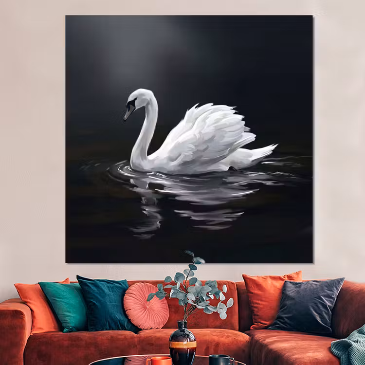 Forex - Zwaan - Water - Natuur - Realistisch - Wit — 3