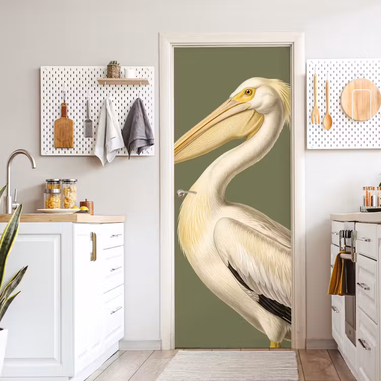 Deursticker - Pelikaan - Wit - Vogel - Klassiek - Natuur — 7