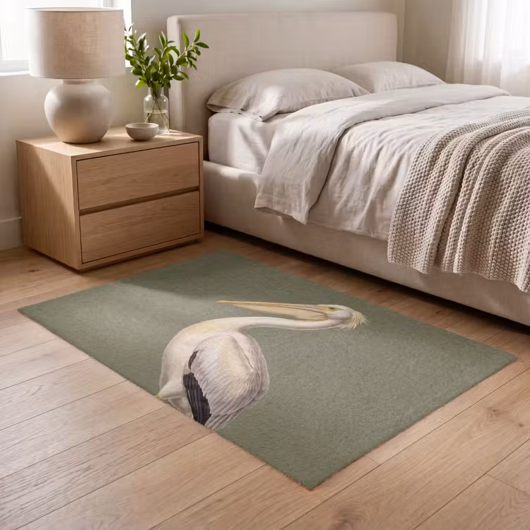Vloerkleed - Pelikaan - Wit - Vogel - Klassiek - Natuur — 6