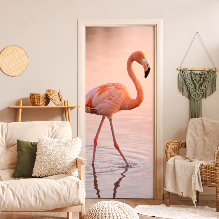 Deursticker - Flamingo - Water - Roze — 4