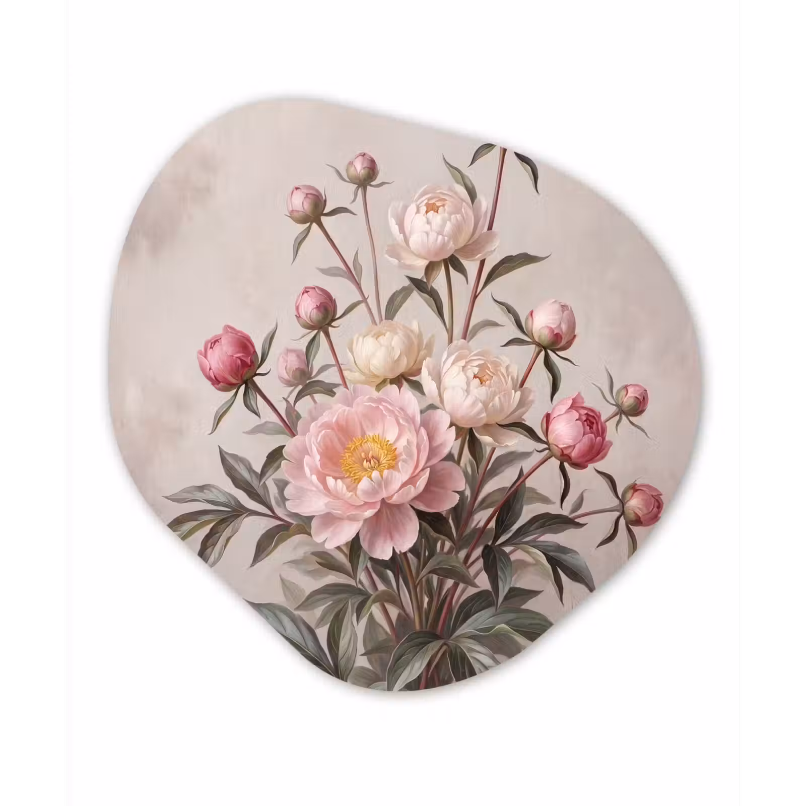 Organisch schilderij - Forex - Pioenrozen - Boeket - Roze — 1