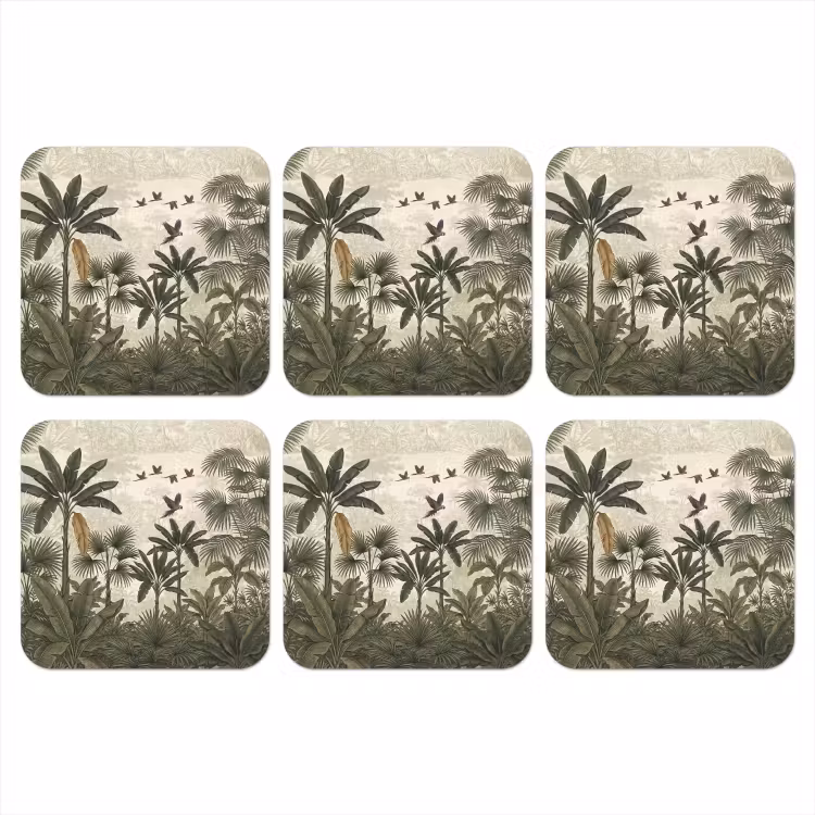 Onderzetter - Papagaaien - Jungle - Tropisch - Green