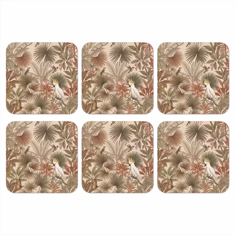 Onderzetter - Tropisch - Vogels - Beige
