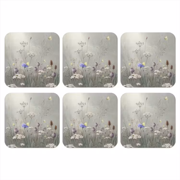 Onderzetter​ - Vlinders - Wildbloemen - Illustratie - Kleurrijk