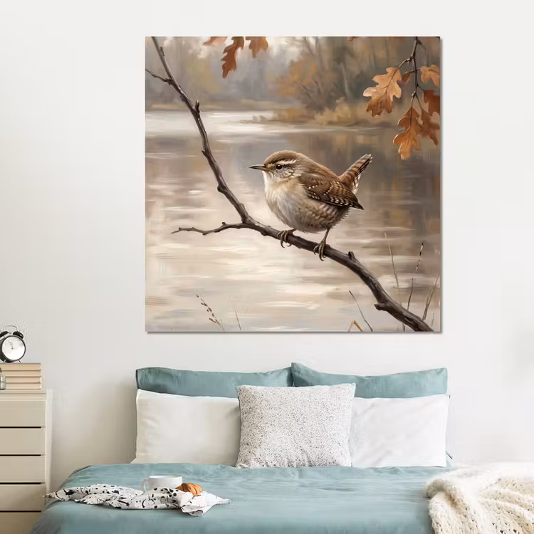 Forex - Winterkoninkje - Tak - Rivier - Natuur - Sfeervol — 2