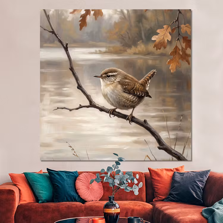Forex - Winterkoninkje - Tak - Rivier - Natuur - Sfeervol — 3