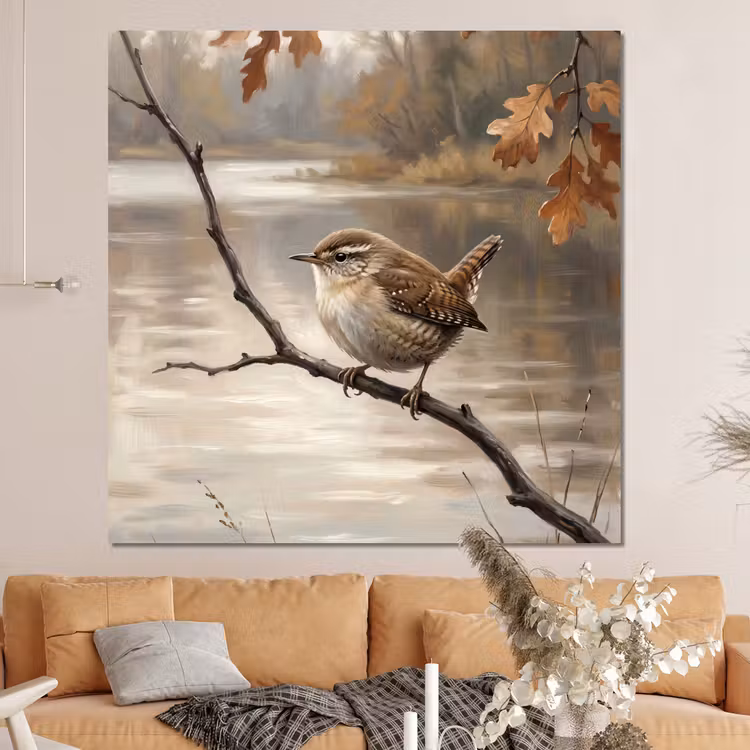 Forex - Winterkoninkje - Tak - Rivier - Natuur - Sfeervol — 4