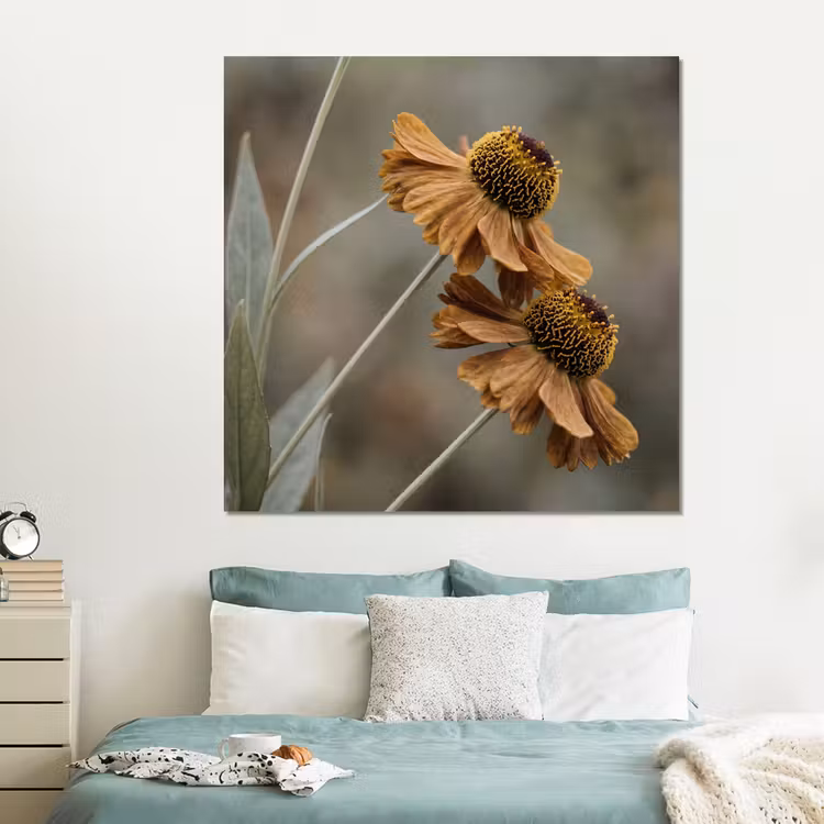 Forex - Zonnehoed - Droogbloemen - Geel - Warm — 2