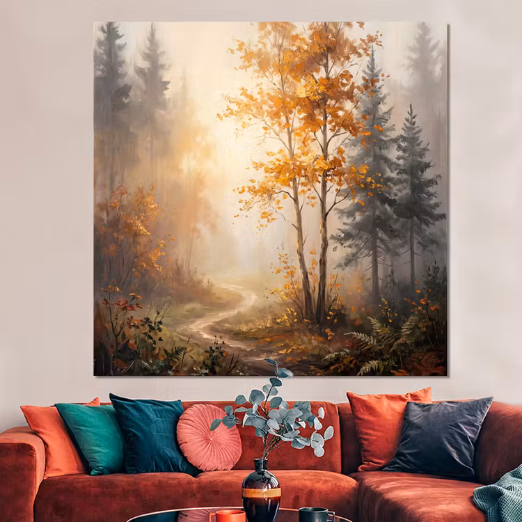 Forex - Bospad - Herfstbladeren - Natuur - Schilderachtig - Oranje — 3