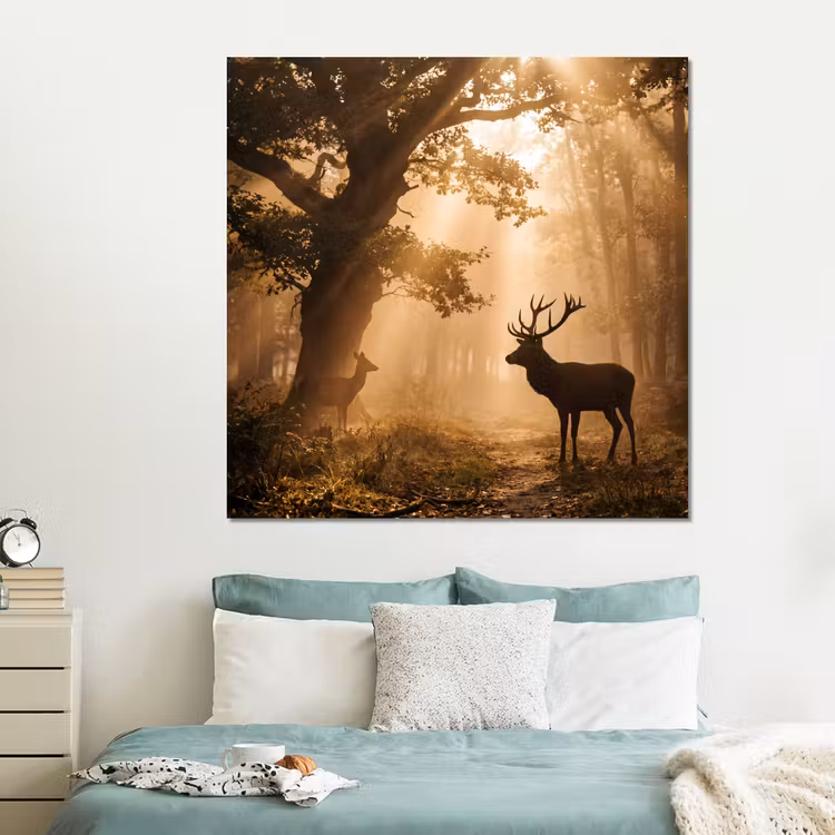 Forex - Hert - Bos - Mistig - Natuur - Goud — 2