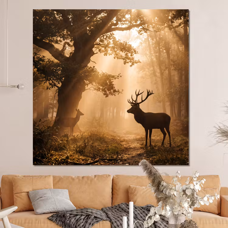 Forex - Hert - Bos - Mistig - Natuur - Goud — 4