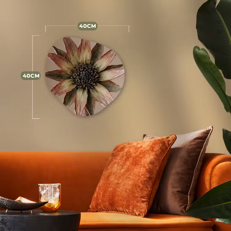Organisch schilderij - Forex - Droogbloem - Protea - Vintage - Beige - Rustiek — 4