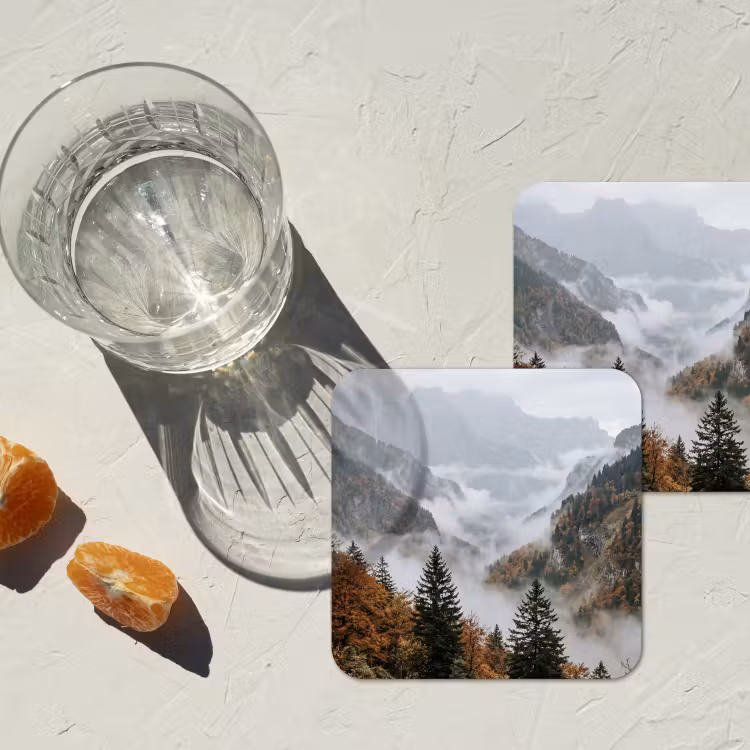 Onderzetter - Bergen - Vallei - Mist - Herfst - Natuur — 2