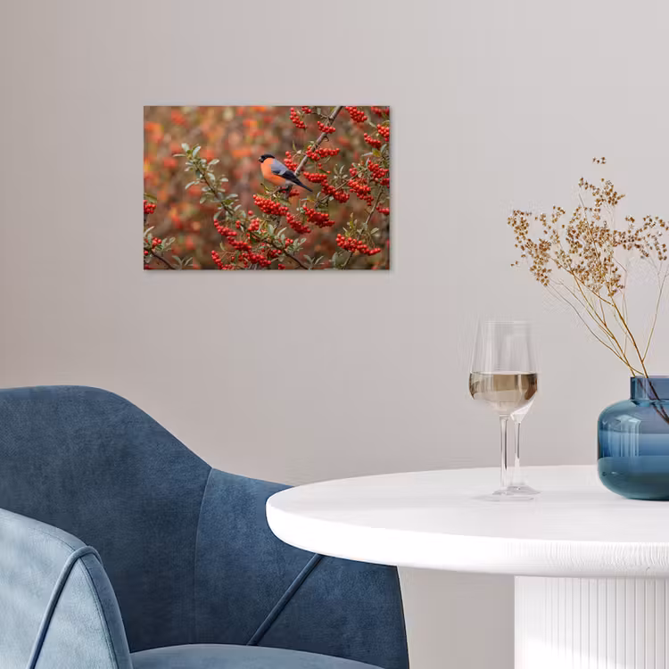 Poster - Goudvink - Bessen - Herfst - Natuur - Kleurrijk — 4