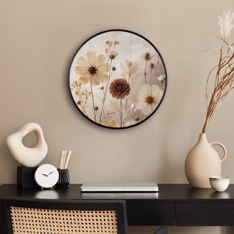 Ronde fotolijst - Wilde bloemen - Botanisch - Vintage - Natuur - Rustiek — 3