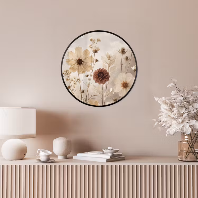 Ronde fotolijst - Wilde bloemen - Botanisch - Vintage - Natuur - Rustiek — 5