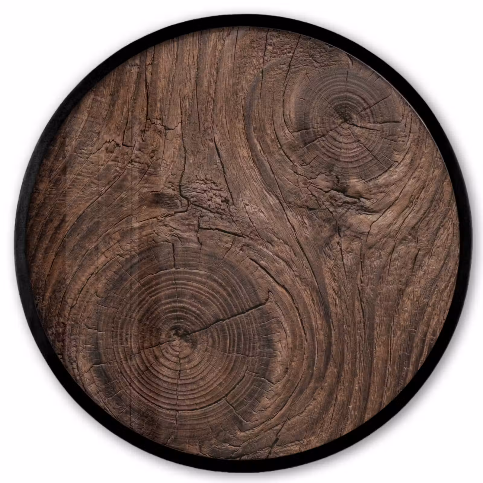 Ronde fotolijst - Houtnerf - Textuur - Patroon - Bruin - Rustiek — 1