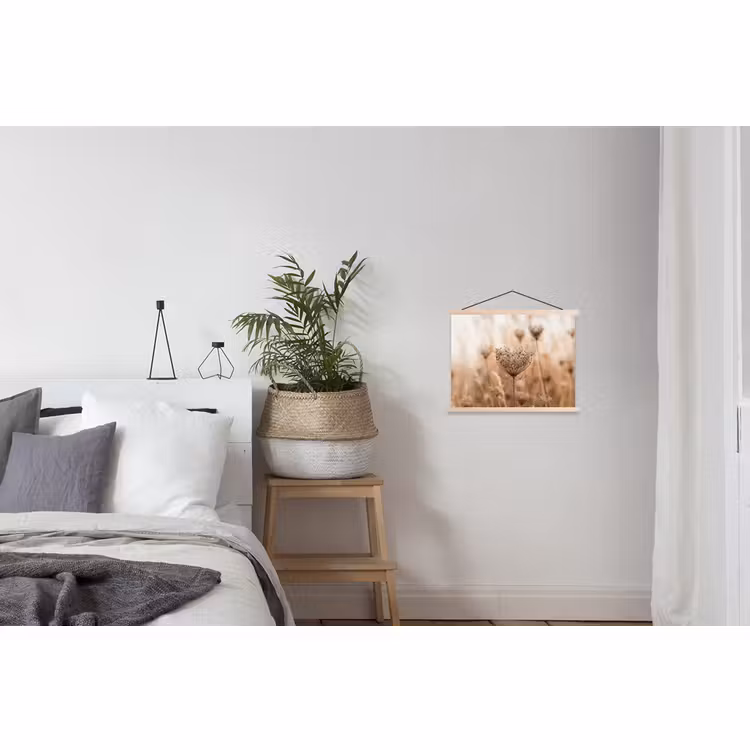 Schoolplaat - Schermbloem - Droogbloem - Winter - Beige - Minimalistisch — 2