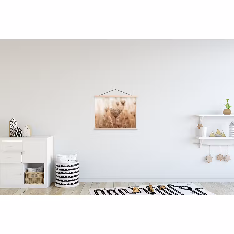 Schoolplaat - Schermbloem - Droogbloem - Winter - Beige - Minimalistisch — 3
