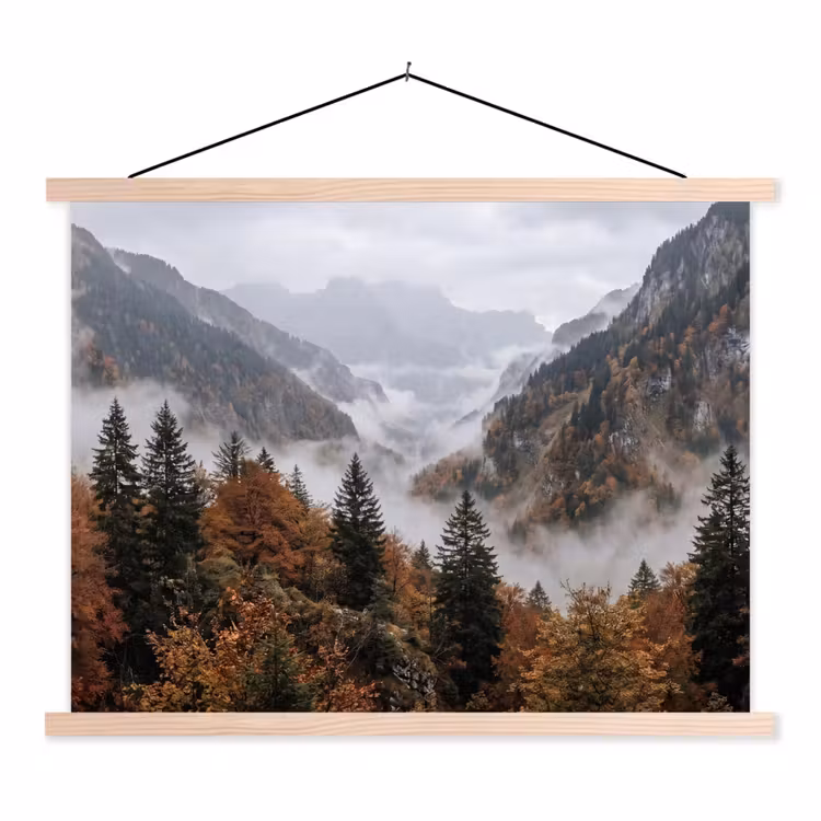 Schoolplaat - Bergen - Vallei - Mist - Herfst - Natuur