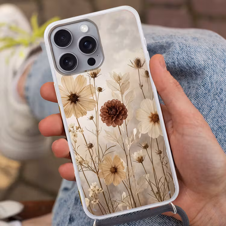Telefoonhoesje met koord - Wilde bloemen - Botanisch - Vintage - Natuur - Rustiek — 2