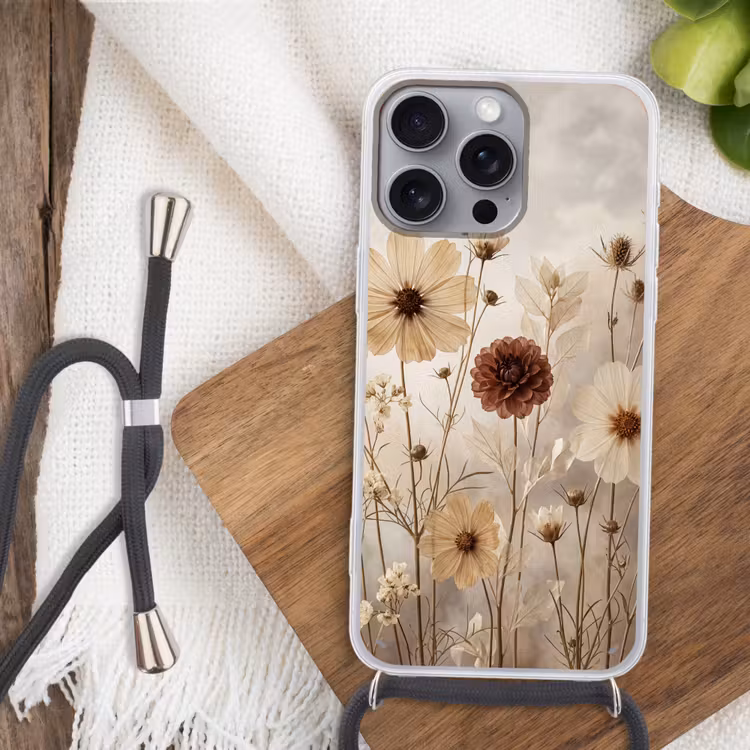Telefoonhoesje met koord - Wilde bloemen - Botanisch - Vintage - Natuur - Rustiek — 3