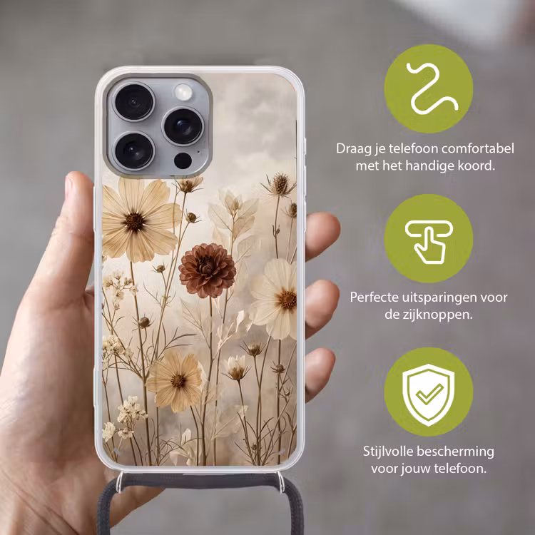 Telefoonhoesje met koord - Wilde bloemen - Botanisch - Vintage - Natuur - Rustiek — 4