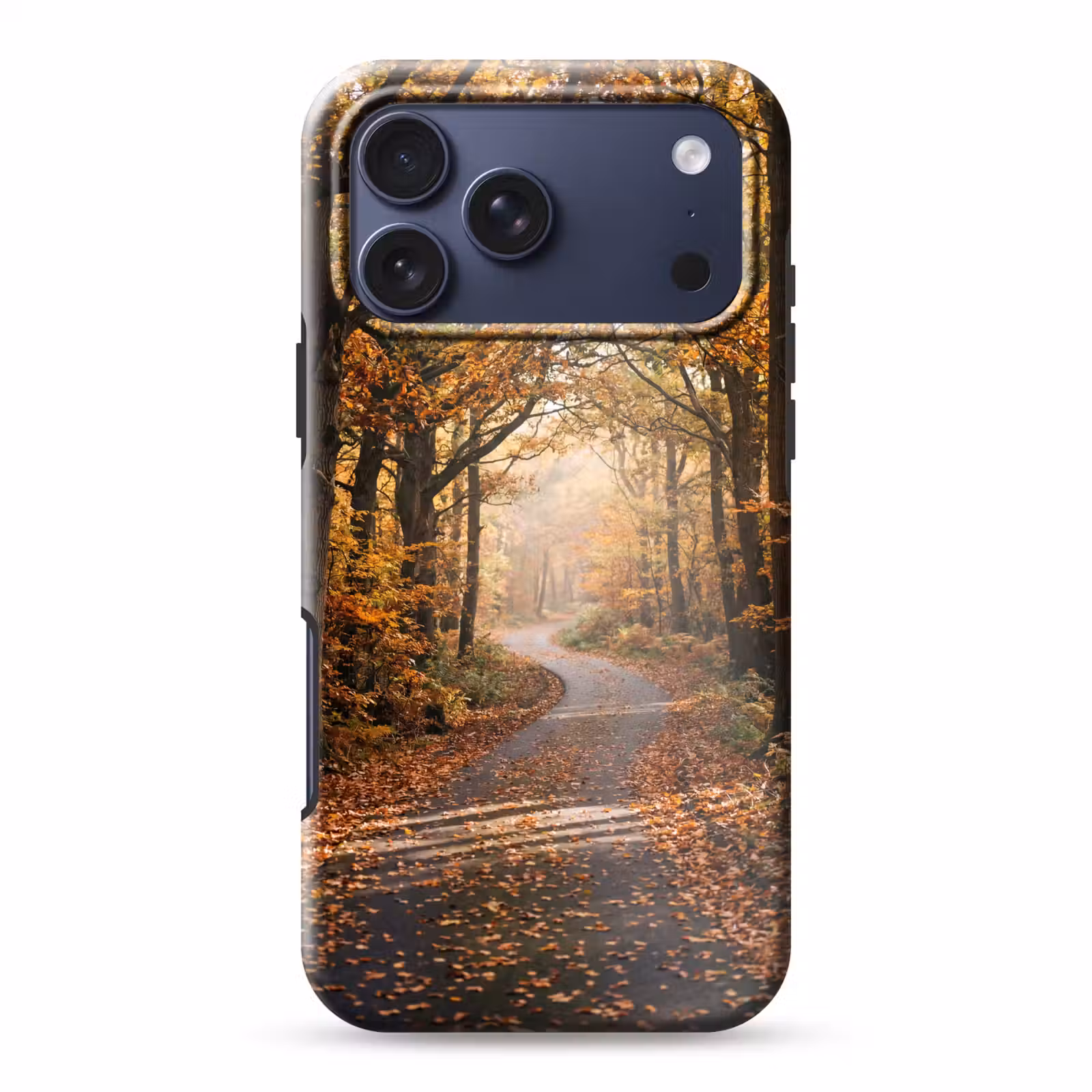 Telefoonhoesje Toughcase - Bospad - Herfstbos - Bladeren - Oranje - Nostalgisch — 1