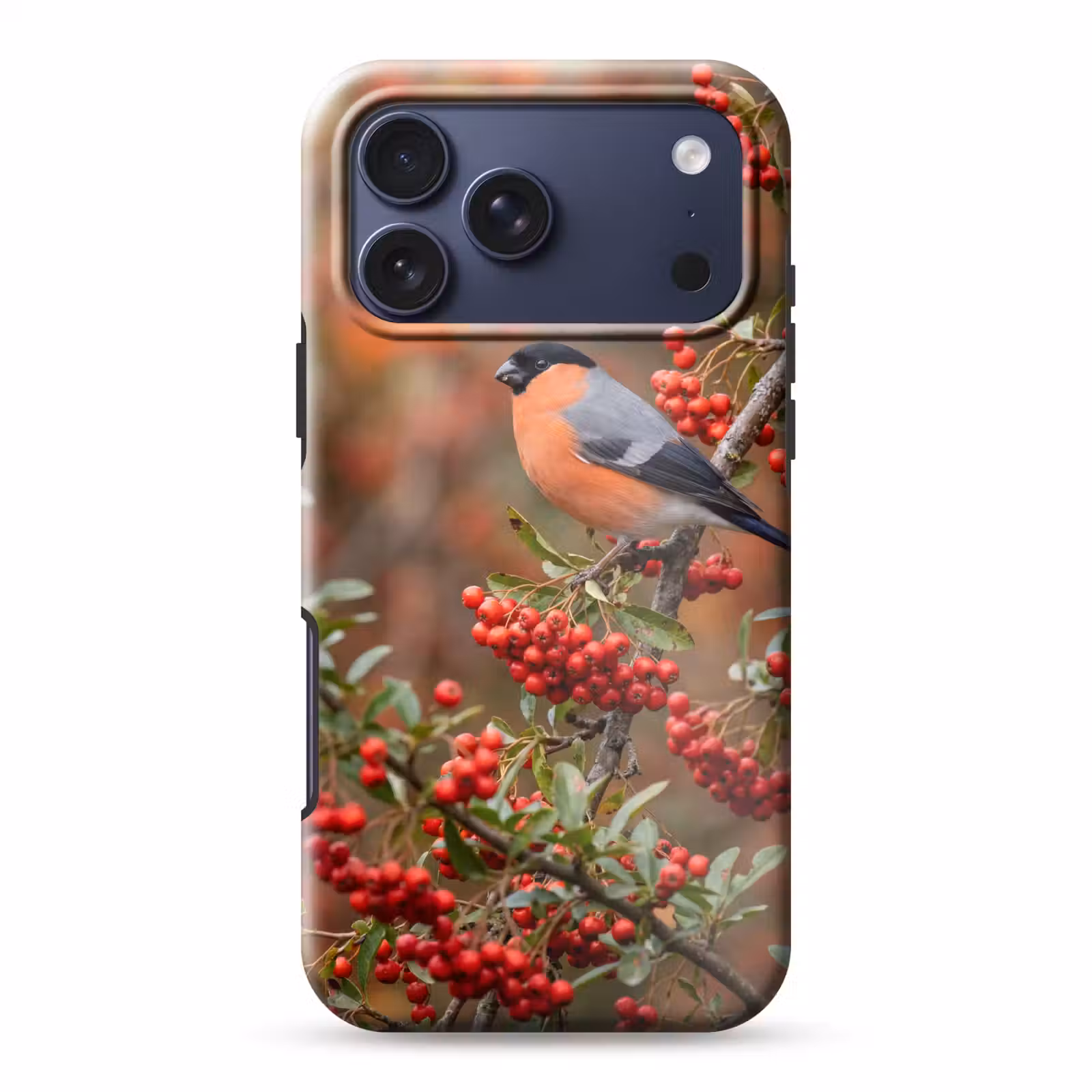 Telefoonhoesje Toughcase - Goudvink - Bessen - Herfst - Natuur - Kleurrijk — 1