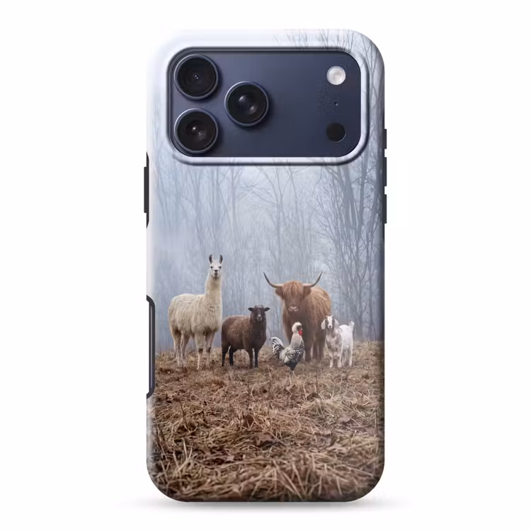 Telefoonhoesje Toughcase - Boerderijdieren - Groep - Mist - Natuur - Rustiek