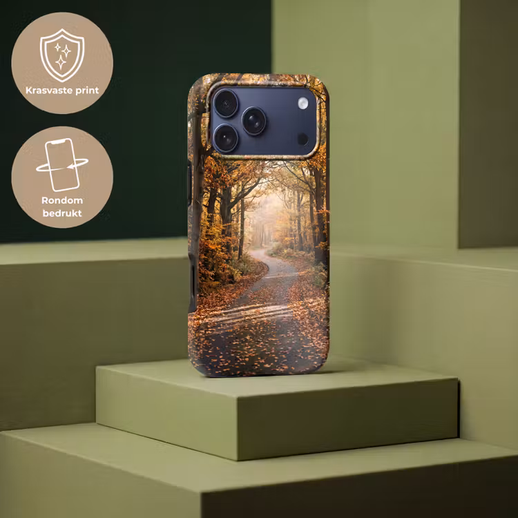 Telefoonhoesje Toughcase - Bospad - Herfstbos - Bladeren - Oranje - Nostalgisch — 7