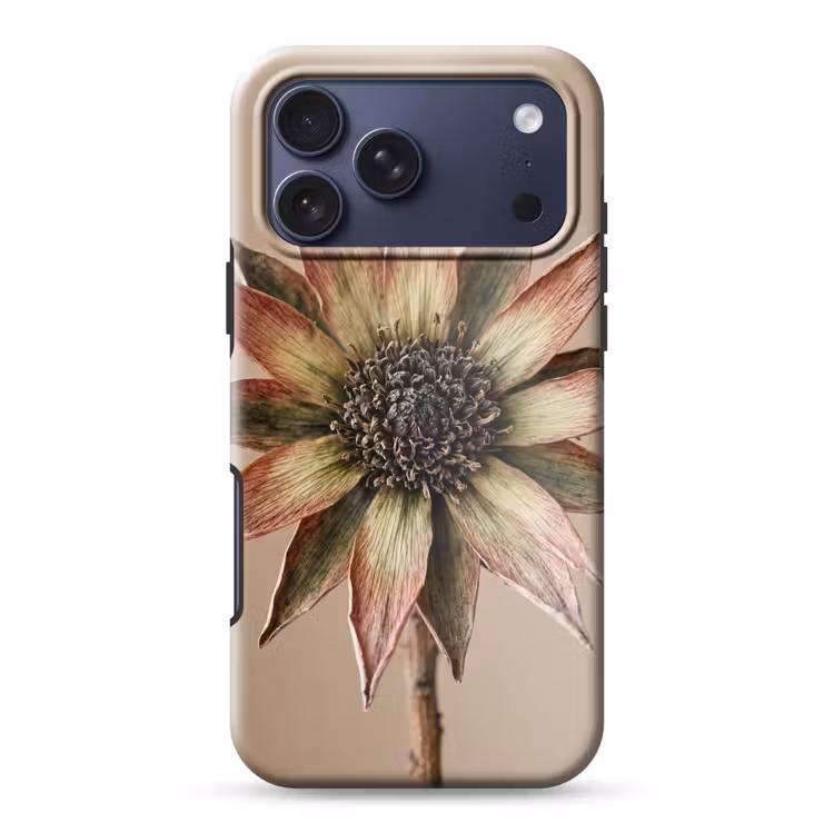 Telefoonhoesje Toughcase - Droogbloem - Protea - Vintage - Beige - Rustiek