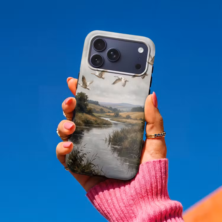 Telefoonhoesje Toughcase - Eenden - Rivier - Landschap - Vlucht - Nostalgisch — 2
