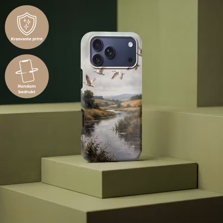 Telefoonhoesje Toughcase - Eenden - Rivier - Landschap - Vlucht - Nostalgisch — 7