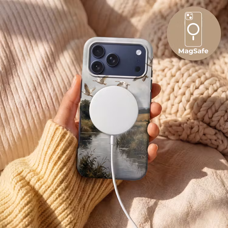 Telefoonhoesje Toughcase - Eenden - Rivier - Landschap - Vlucht - Nostalgisch — 8