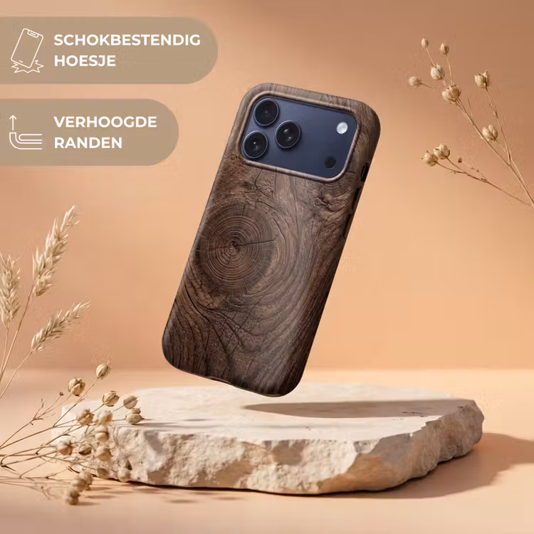 Telefoonhoesje Toughcase - Houtnerf - Textuur - Patroon - Bruin - Rustiek — 5
